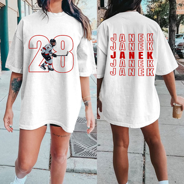 Custom Hockey Personalize Cheer Tee- Custom Photo & Number & Name Print Sport Shirt