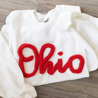 Oversized Team Chenille Embroidered Sweatshirt