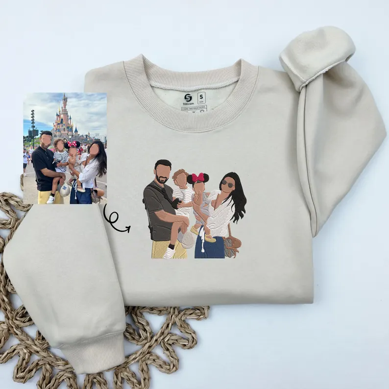 Personalized Photo Portrait Sweatshirt for Dad, Papa, and Your Beloved Ones