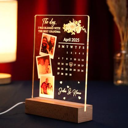 Custom LED Light Frame with Family Photos, Calendar & Names - A Gift That Keeps Giving