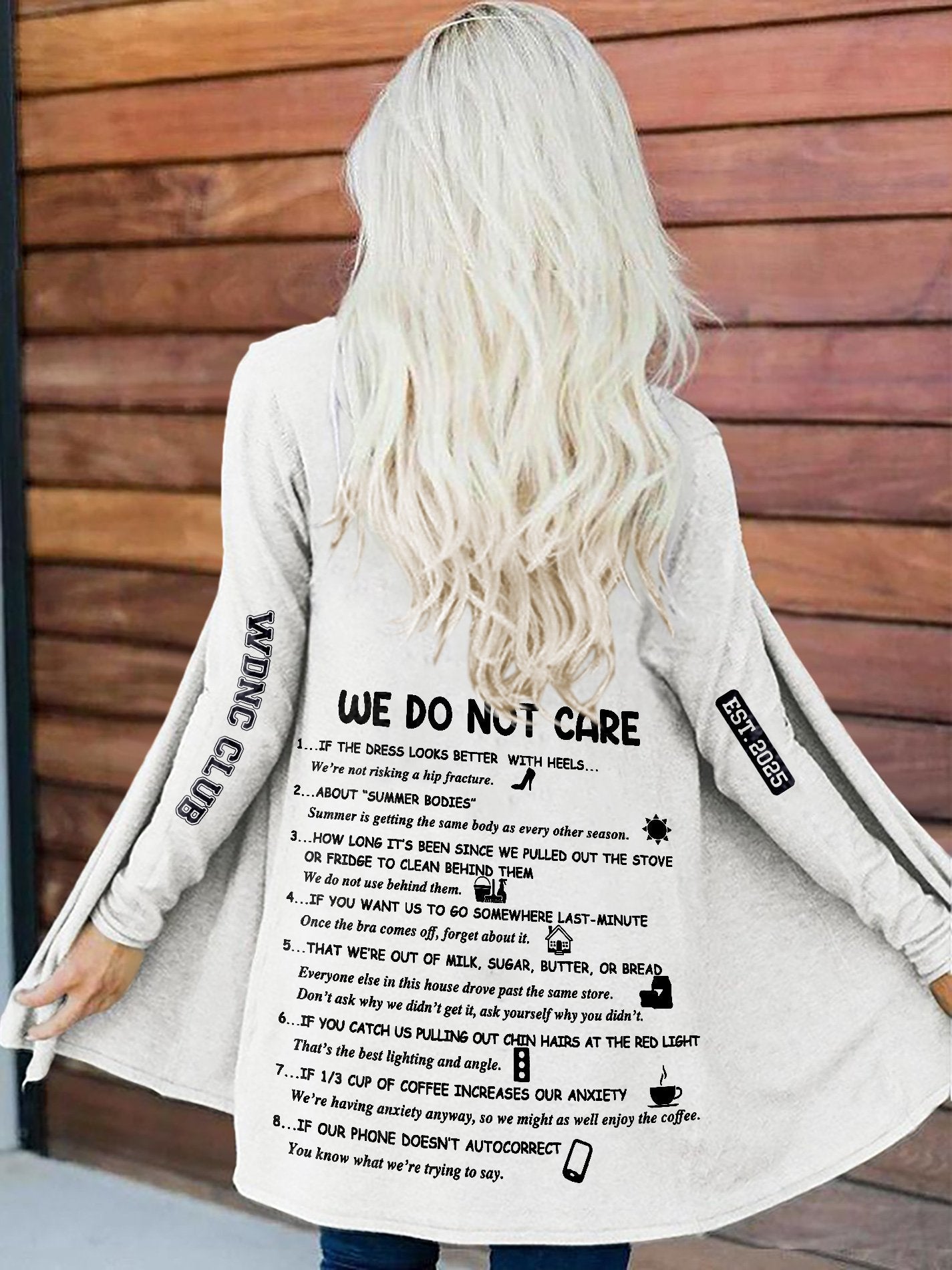 🔥Buy 3 Get 15% Off🔥Retro Funny WDNC Club Menopause Perimenopause Print Cardigan