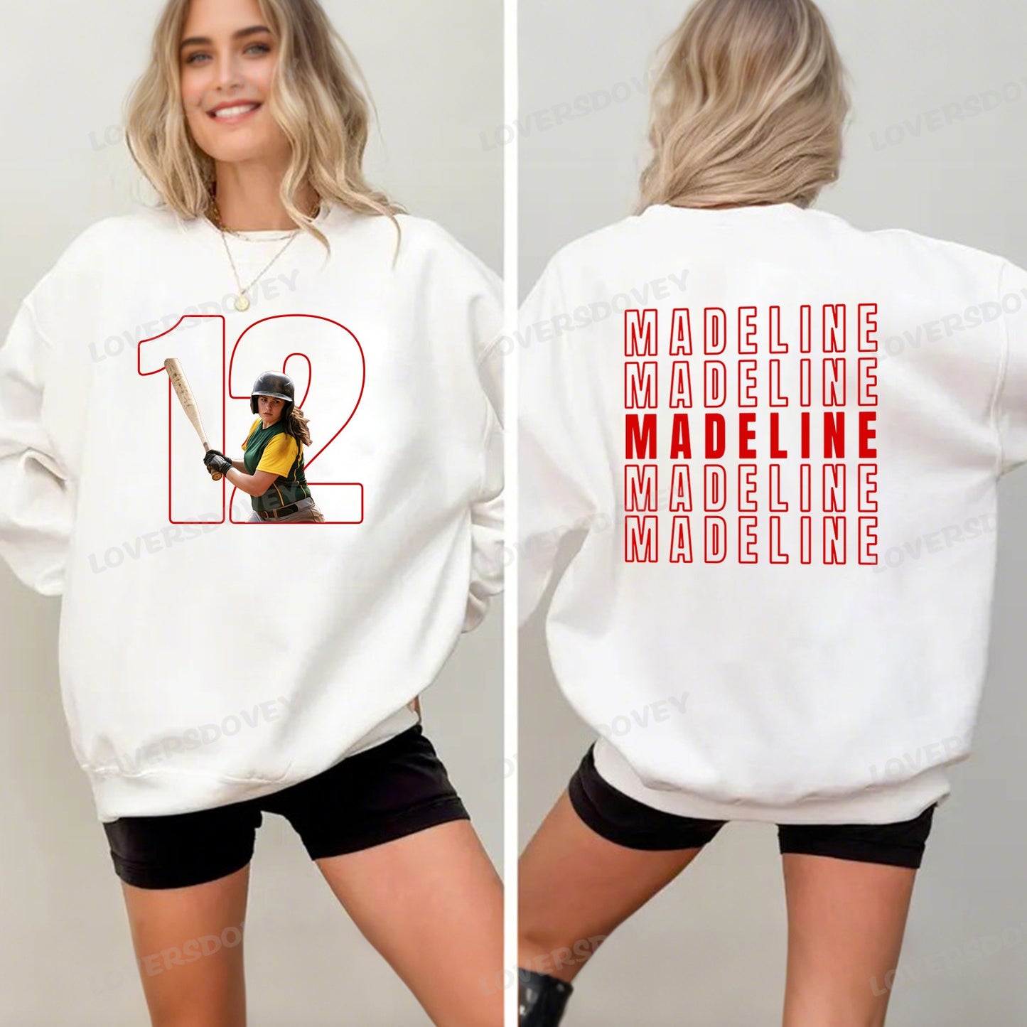 Custom Baseball Personalize Cheer Tee- Custom Photo & Number & Name Print Sport Shirt