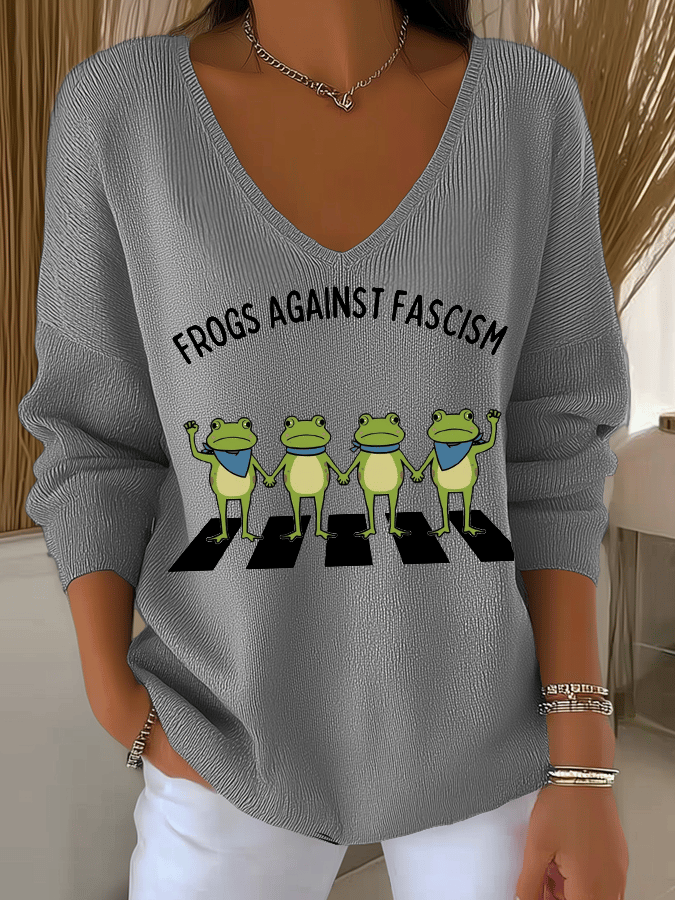 🔥Buy 3 Get 15% Off🔥Women's FDT Print Knit Long Sleeve Top