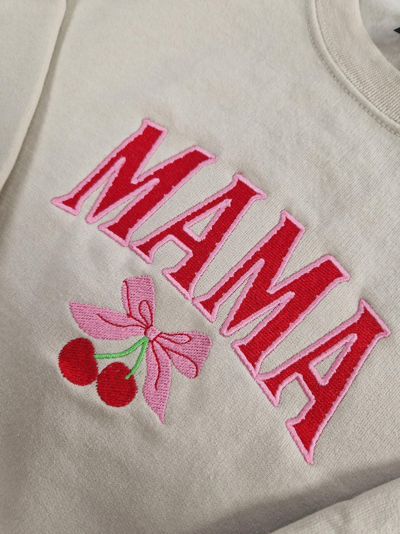 Custom Embroidered Mama Sweatshirt - Mothers day gift - Spring Clothing