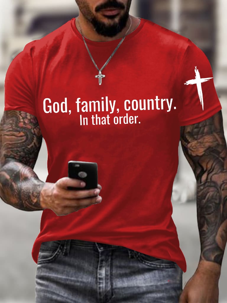 God Family  Country  In that order Men's T-shirts
