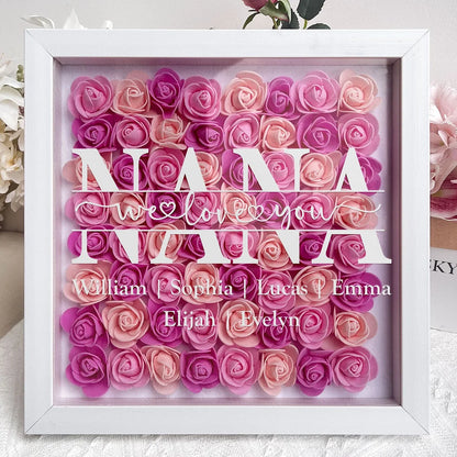 👩❤️👧Mom We Love You - Personalized Flower Shadow Box