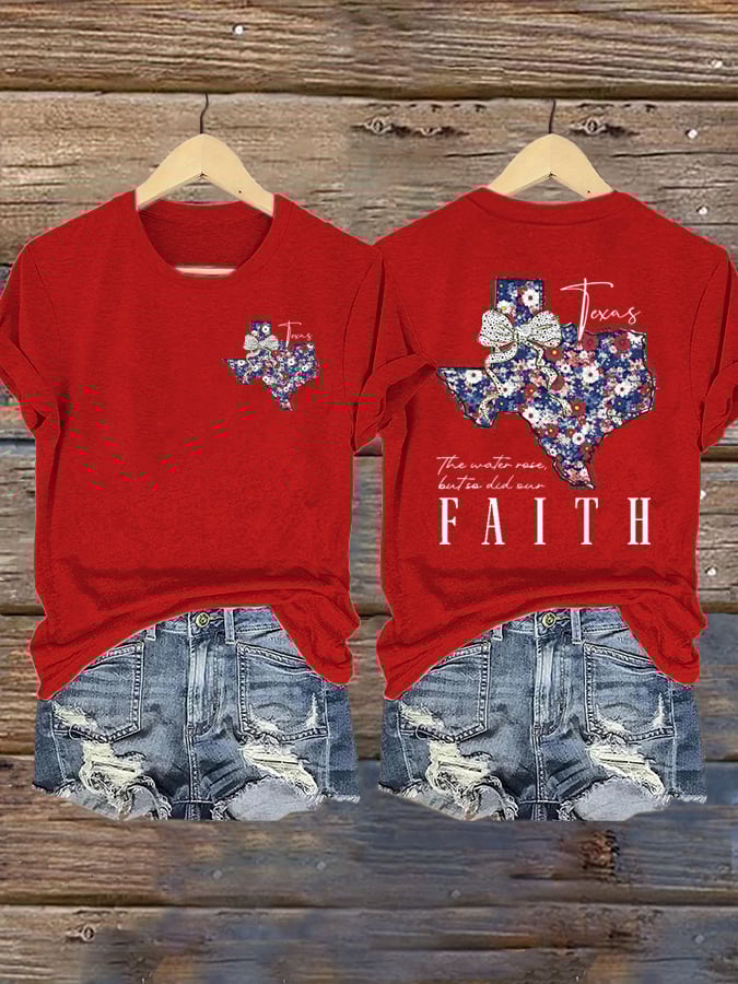 Women's The Water Rose But So Did Our Faith Printed T-Shirts