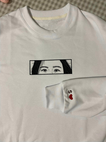 Custom Art Eyes Embroidered Sweatshirt