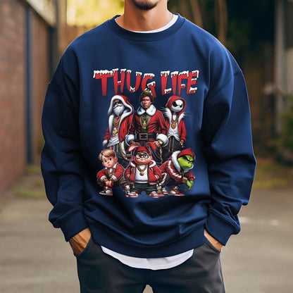 Custom Embroidered Gray Christmas Movie Character Sweatshirt