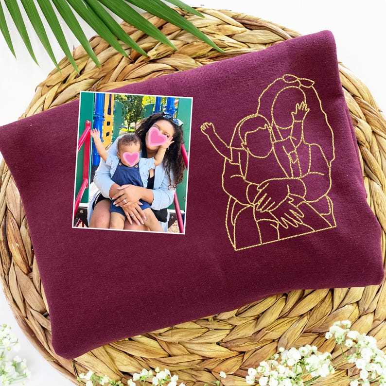 Custom Embroidered Portrait From Photo Hoodie