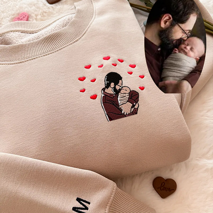 💕Loversdovey Custom Embroidered Portrait Sweatshirt from Photo For Mom