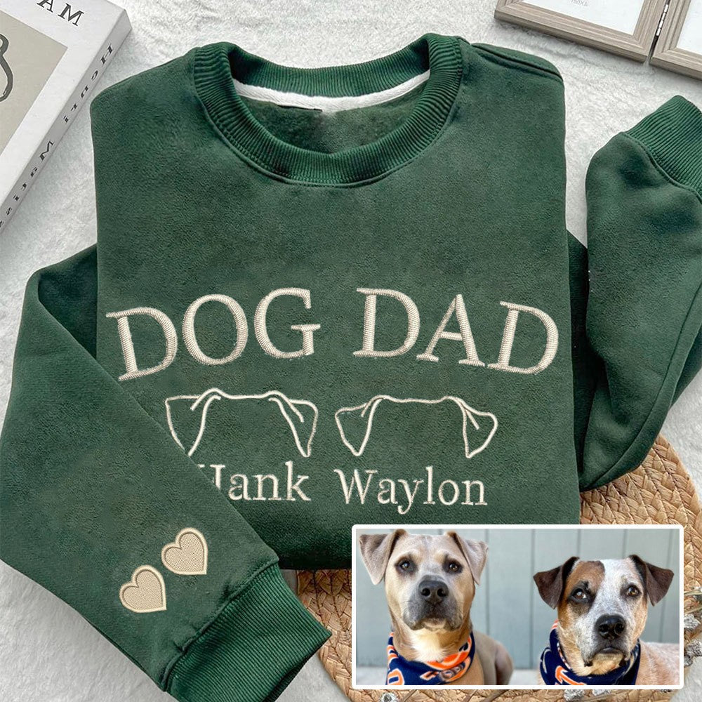Custom Dog Dad Embroidered Sweatshirt Hoodie Cute Keepsake Gifts For Pet Lover | Father's Day Gift
