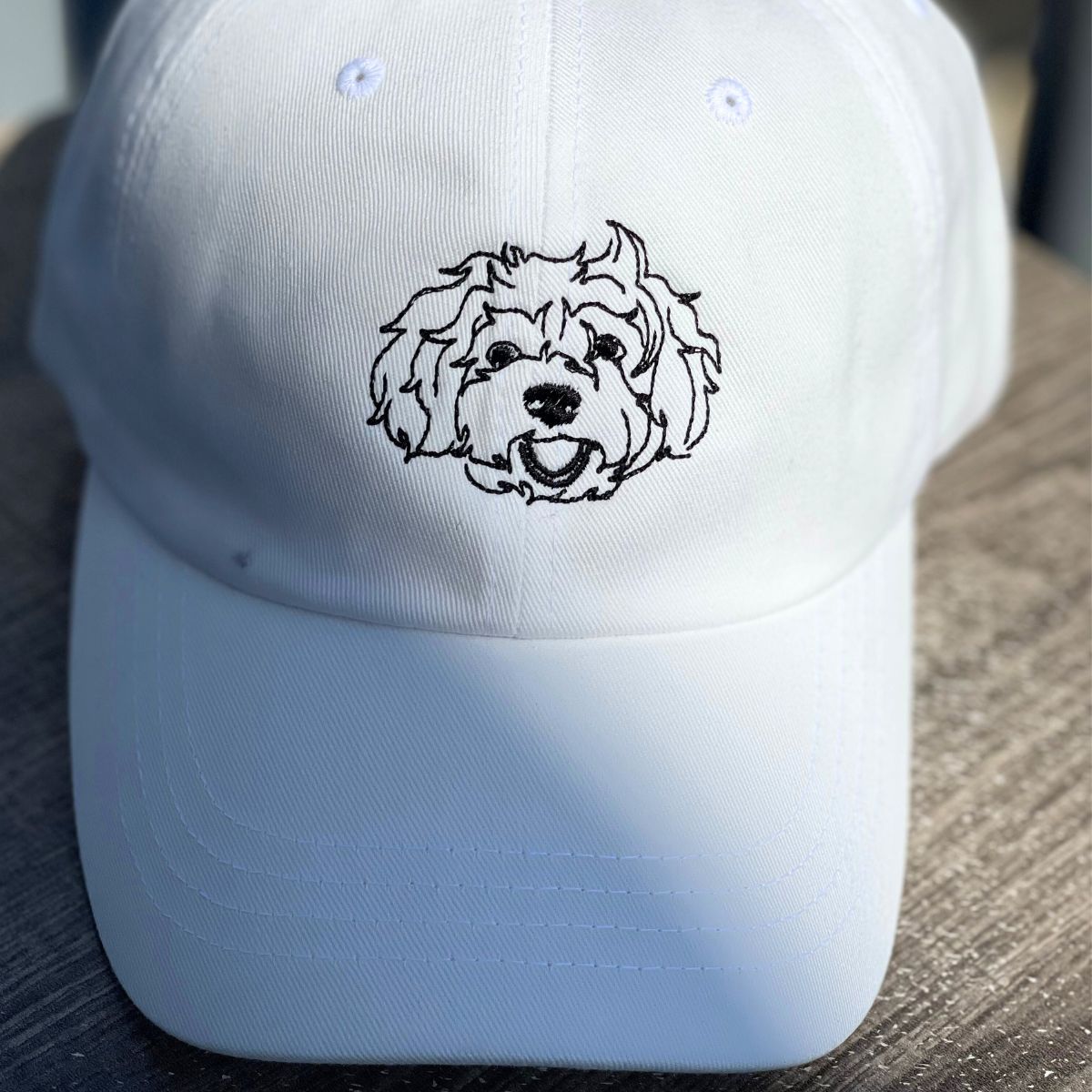 Custom Dog Face Outline Embroidered Hat | Gift For Pet Lovers