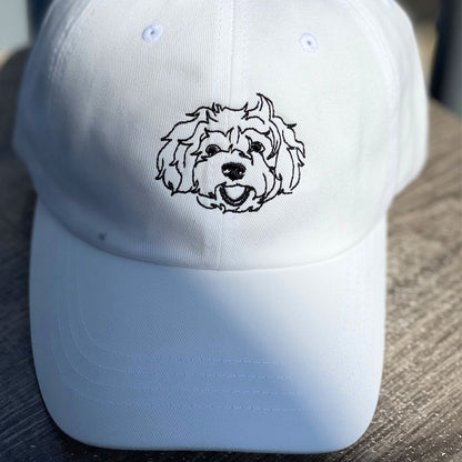 Custom Dog Face Outline Embroidered Hat | Gift For Pet Lovers