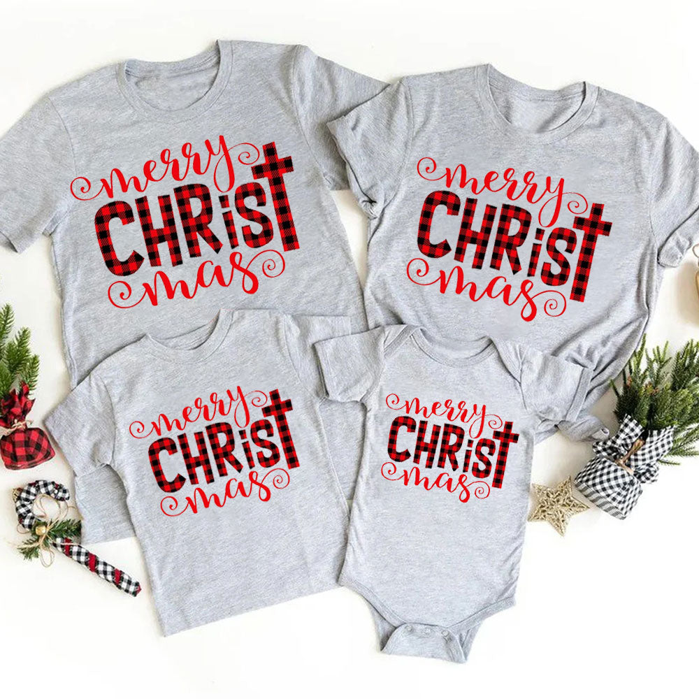 Merry Christ Mas Christian Christmas Family Matching Shirts