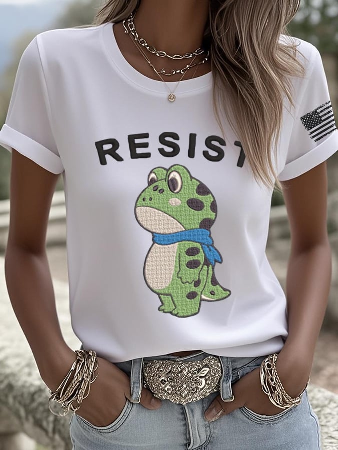 🔥Buy 3 Get 15% Off🔥Women's Retro Frog Revolt Print T-Shirt