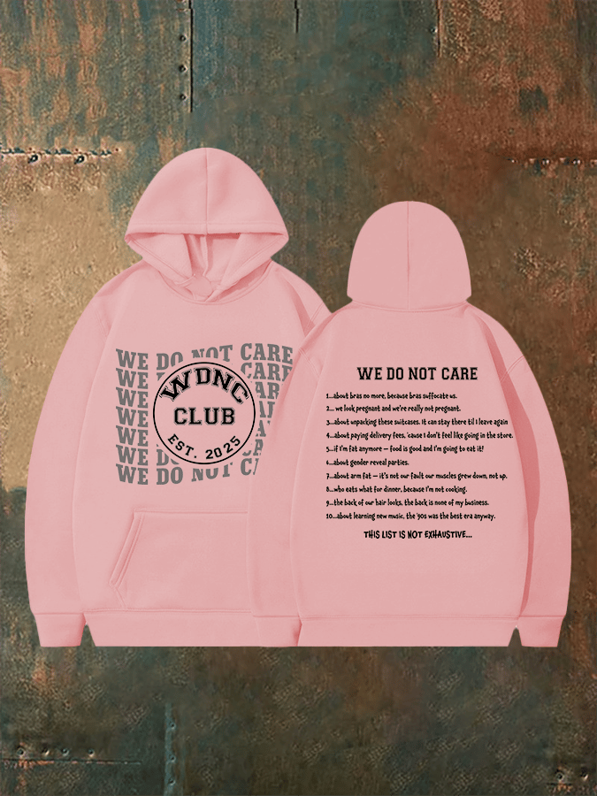 Women's  Retro Funny Proud Member Of Club We Do Not Care Menopause Perimenopause Print   Hoodie