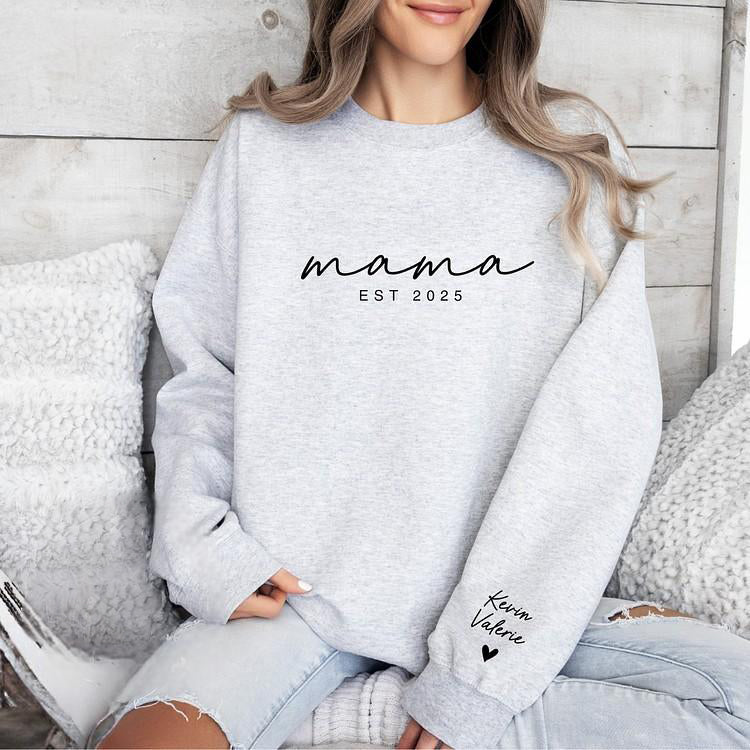 Minimalist Mama Est Sweatshirt, Personalized Mother's Day Gift