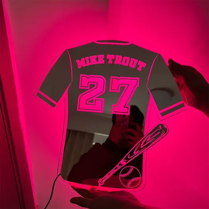 Personalized LED Cool Mirror Lights for Baseball Fans