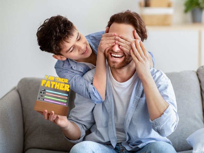 🔥I Am Their Father Night Light with Kids Names - Best Gift For Dad