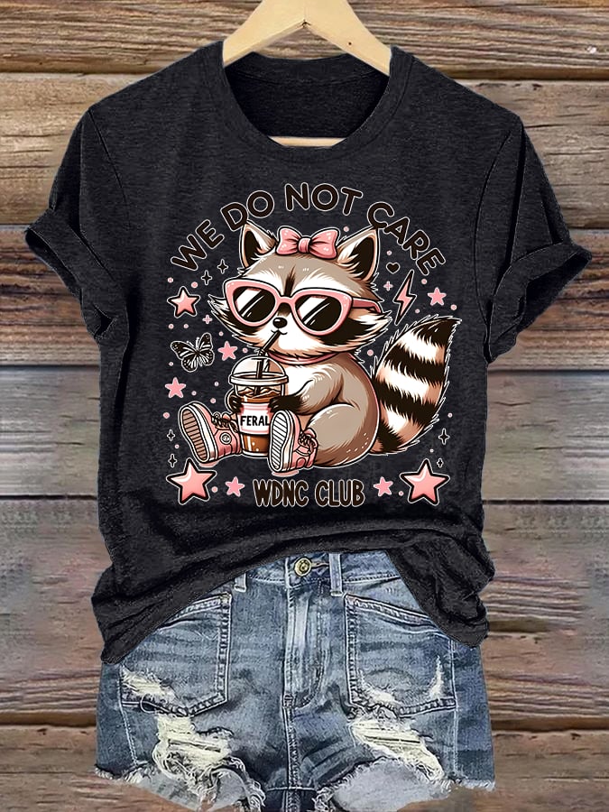 🔥Buy 3 Get 15% Off🔥Women's  Cute little raccoon for Women's WDNC Menopause & Perimenopause Printed T-shirt