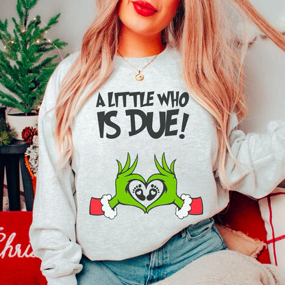Custom Embroidered Christmas Pregnancy Sweatshirt