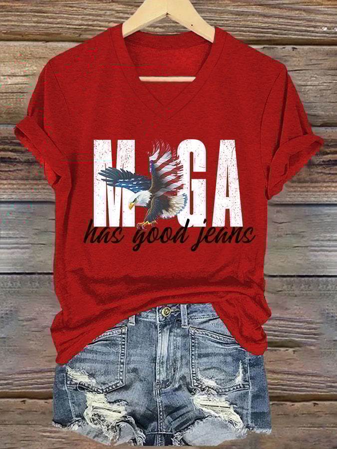 🔥Buy 3 Get 15% Off🔥V-Neck Retro Has Good Jeans Print T-Shirt