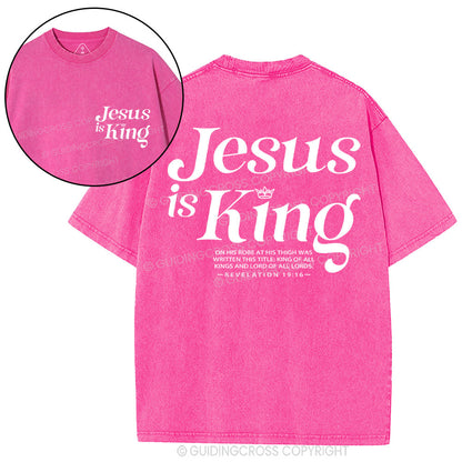 Jesus Is King Christian Washed T-Shirt