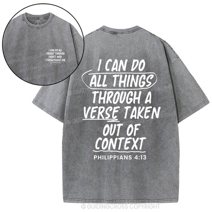 I Can Do All Things Through A Verse Christian Washed T-Shirt