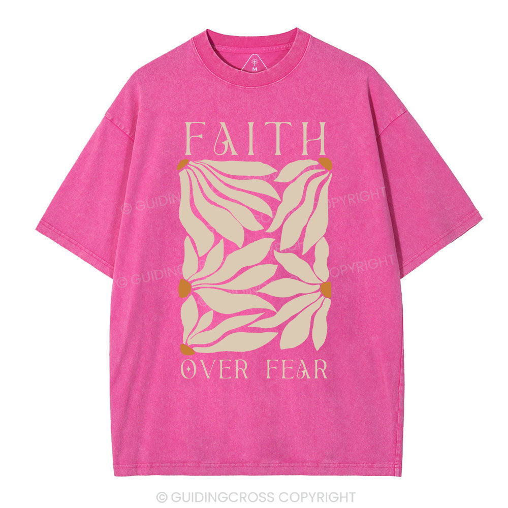 Faith Over Fear Christian Washed T-Shirt