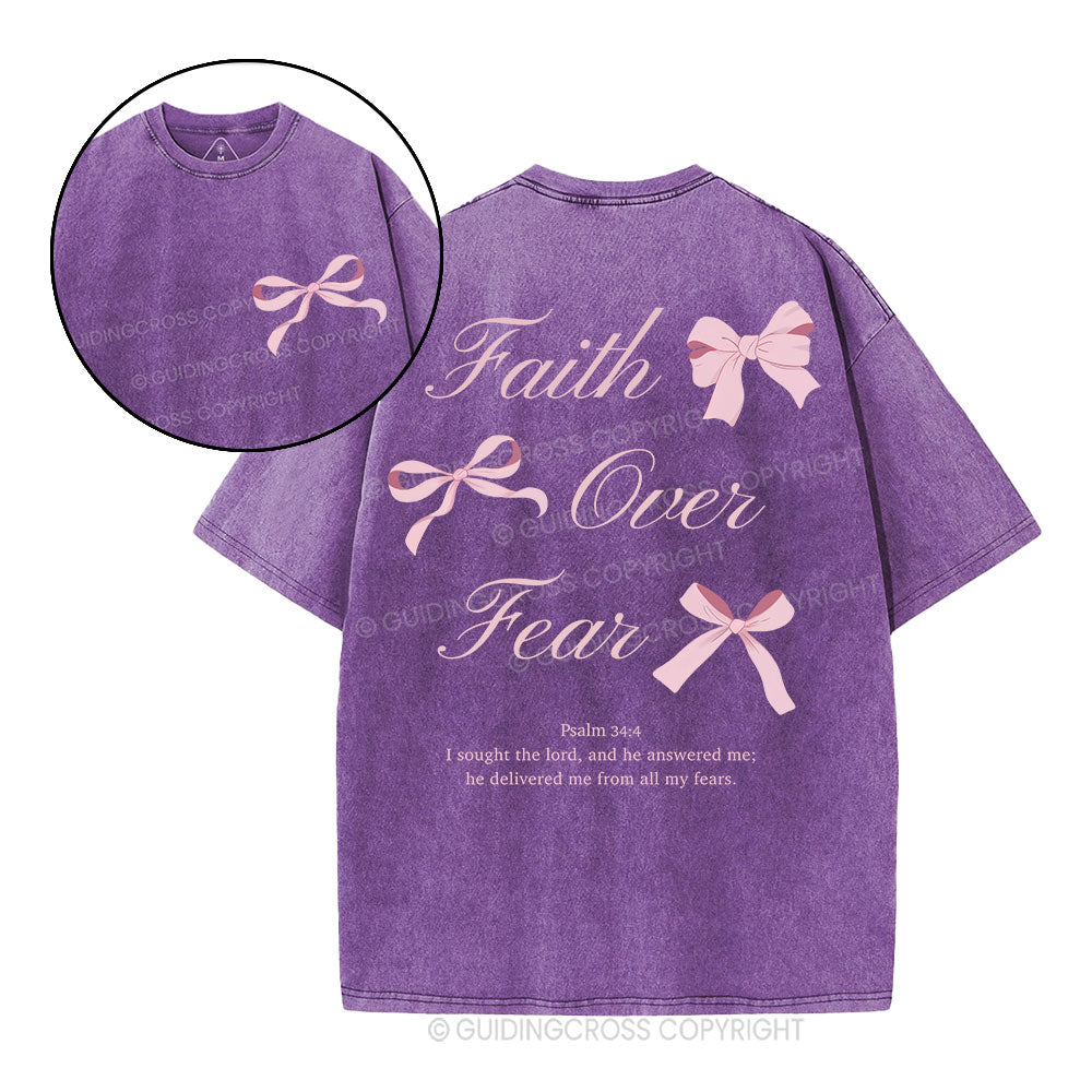 Faith Over Fear Christian Washed T-Shirt