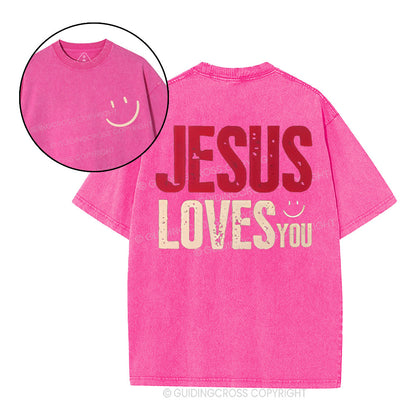 Jesus Loves You Christian Washed T-Shirt