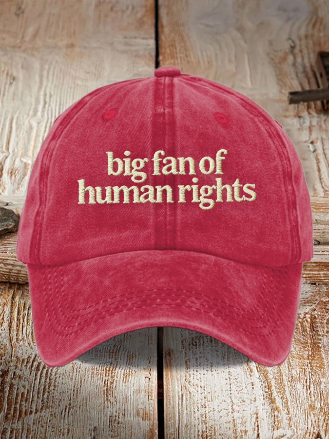🔥Buy 3 Get 15% Off🔥Big Fan of Human Rights Washed Cotton Hat for Men and Women