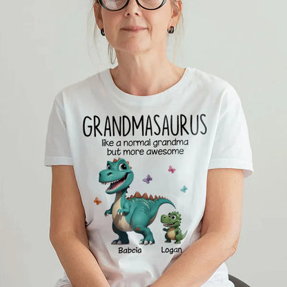 Grandmasaurus And Kids 3D Effect Dinosaurs Personalized Shirt, Mother's Day Gift For Grandma
