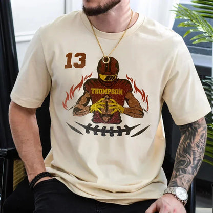 🏈Shine On Game Day - Custom Glitter Football Player Sweatshirt Hoodie Tshirt