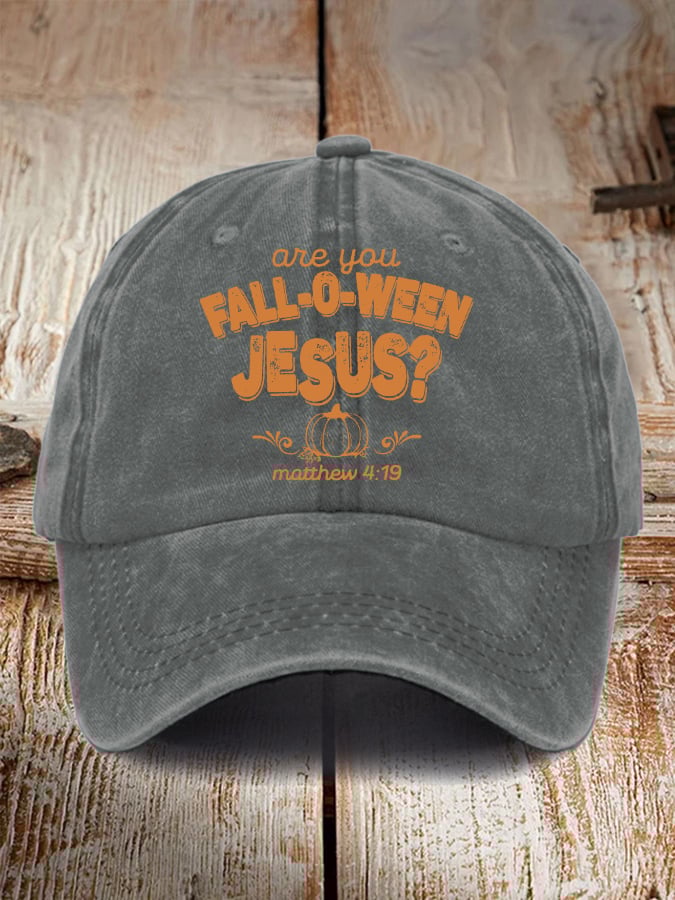 Unisex Vintage Are You Fall-O-Ween Jesus Print Hat