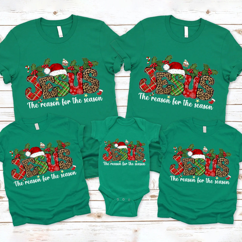 Jesus Is the Reason Christian Christmas Family Matching Shirts