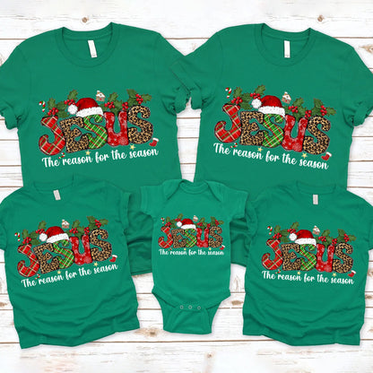 Jesus Is the Reason Christian Christmas Family Matching Shirts