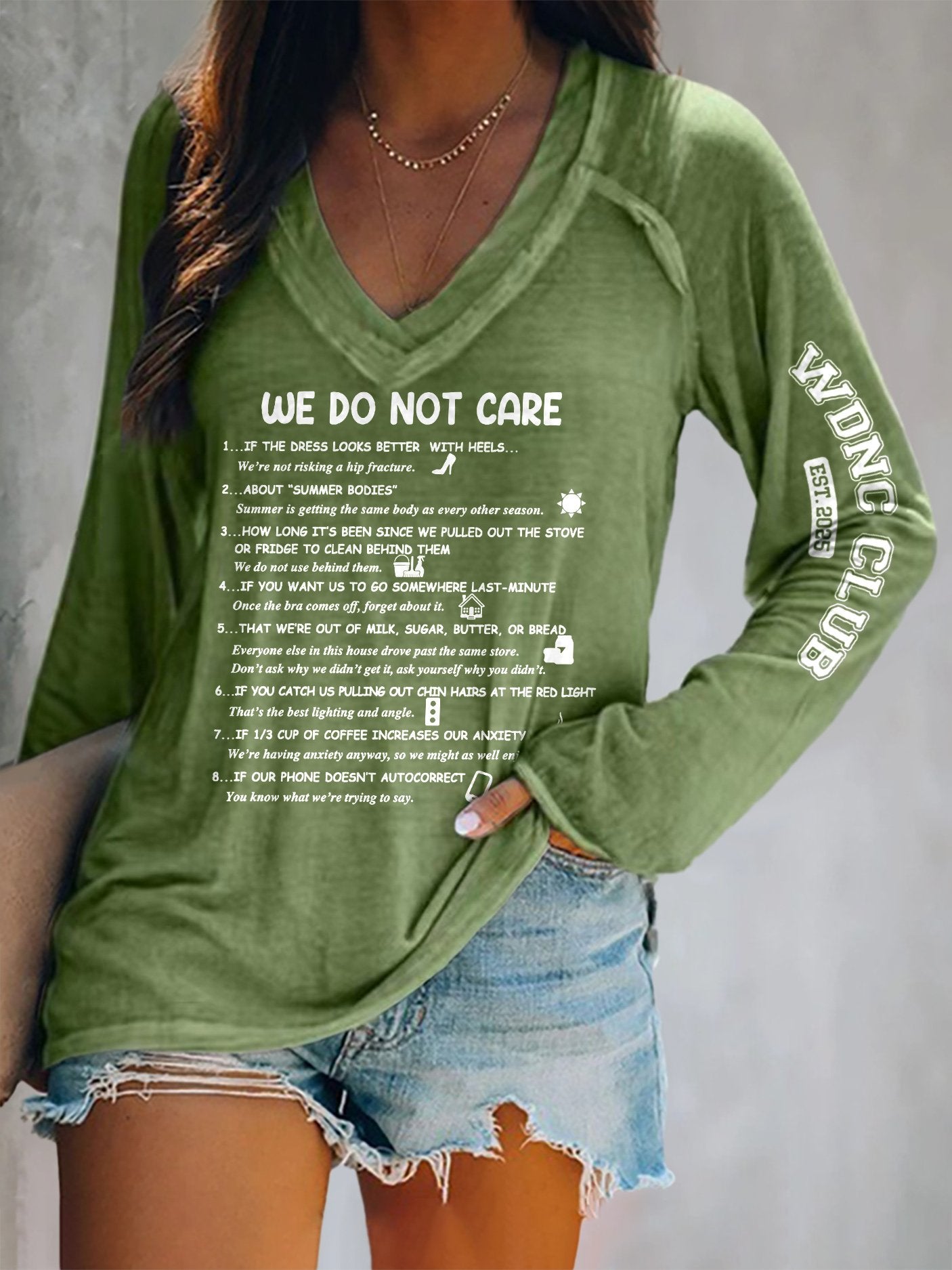 🔥Buy 3 Get 15% Off🔥V-neck Retro Funny WDNC Menopause Perimenopause Print T-Shirt