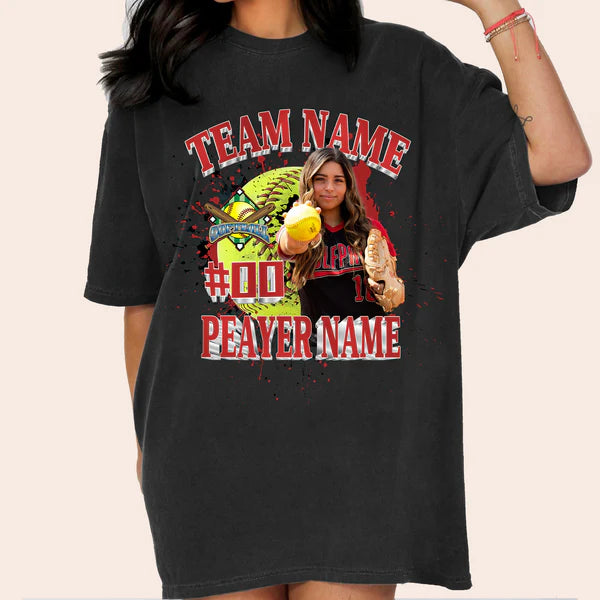 Baseball/Football/Soccer/Softball/Hockey Shirt Personalized Photo Shirt Custom Sports Mom Football Season Ball