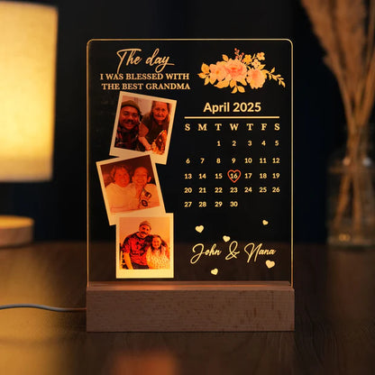 Custom LED Light Frame with Family Photos, Calendar & Names - A Gift That Keeps Giving