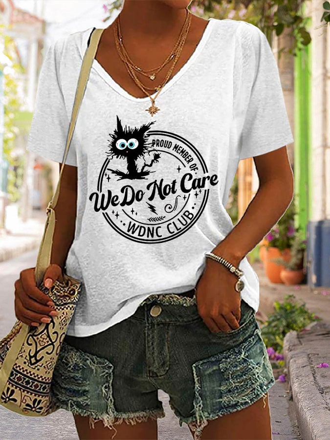 🔥Buy 3 Get 15% Off🔥V-Neck Retro Funny Proud Member Of WDNC Club Menopause Perimenopause Print T-Shirt