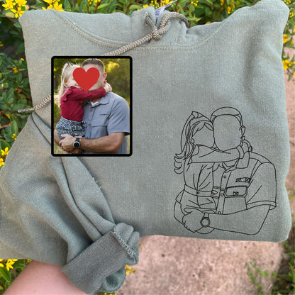 Personalized Photo Portrait Sweatshirt for Dad, Papa, and Your Beloved Ones
