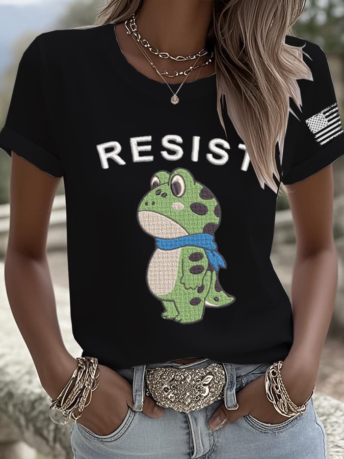 🔥Buy 3 Get 15% Off🔥Women's Retro Frog Revolt Print T-Shirt