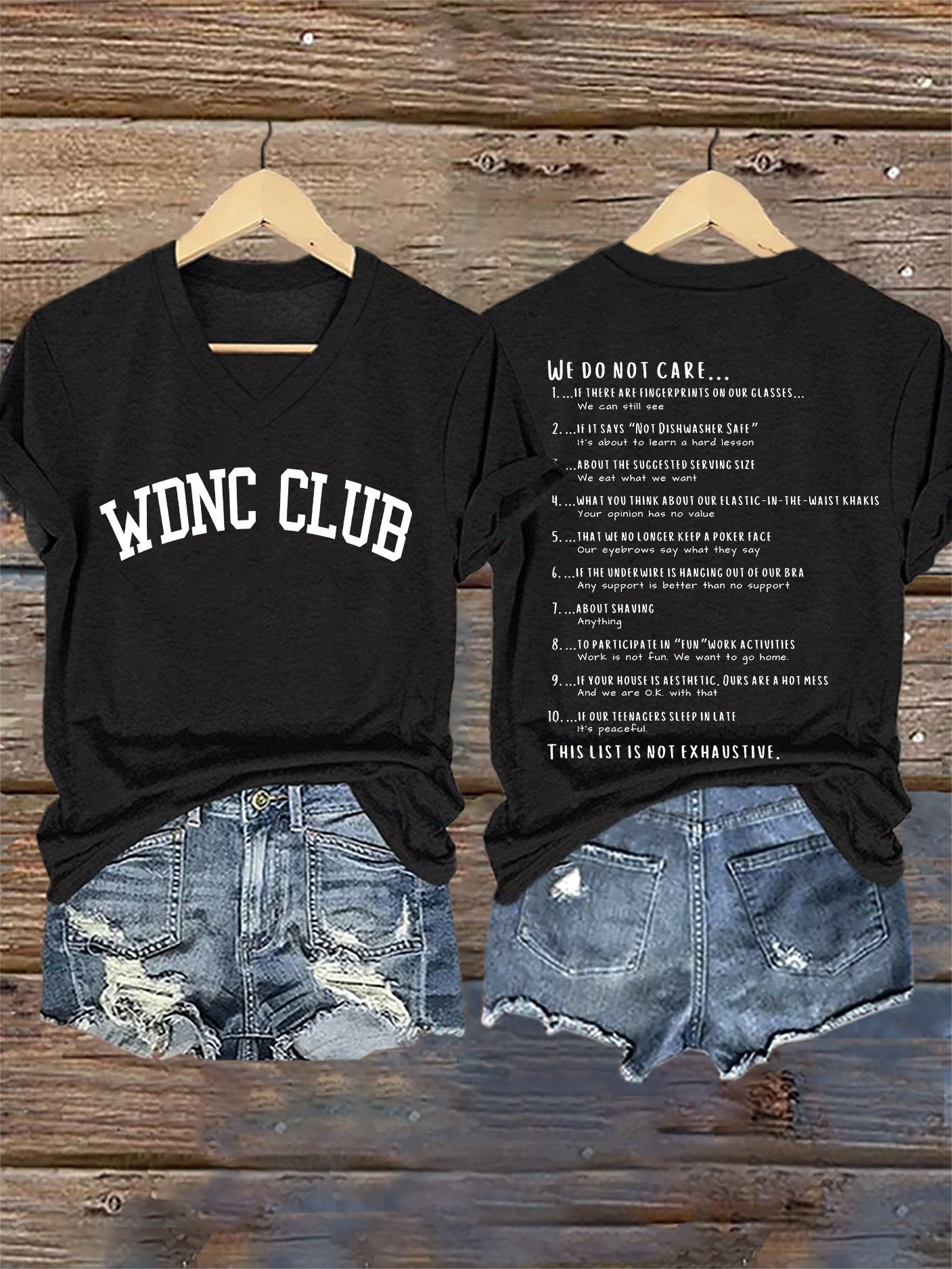 🔥Buy 3 Get 15% Off🔥V-Neck Retro Funny WDNC Menopause Perimenopause This List Is Not Exhaustive Print T-Shirt