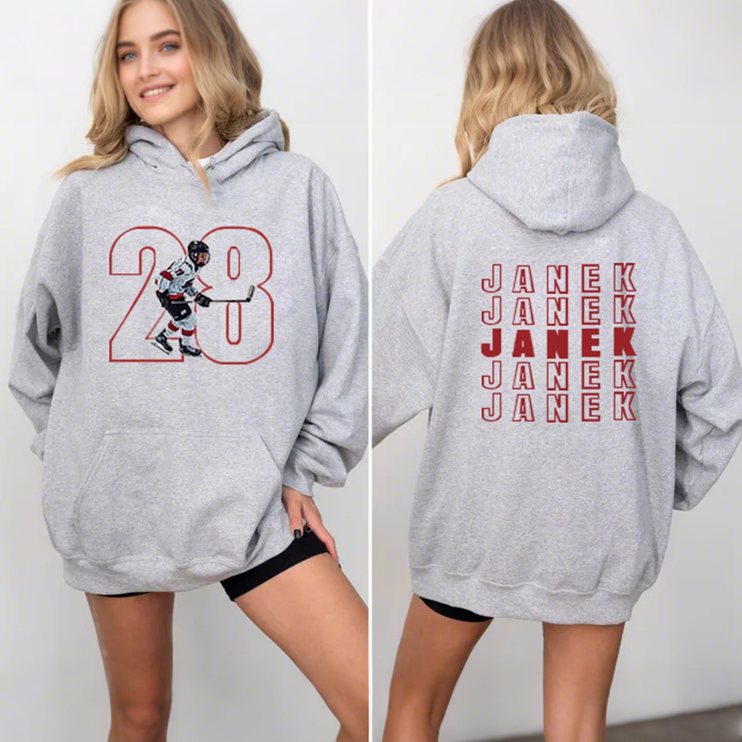 Custom Hockey Personalize Cheer Tee- Custom Photo & Number & Name Print Sport Shirt