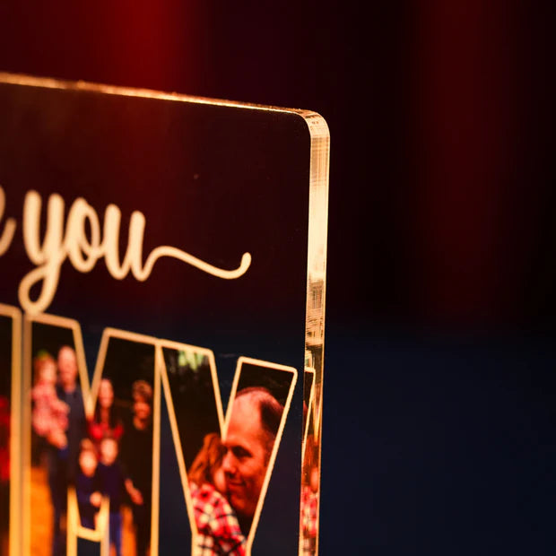 Custom LED Light Frame With Family Photos & Names- Mother's Day Gift