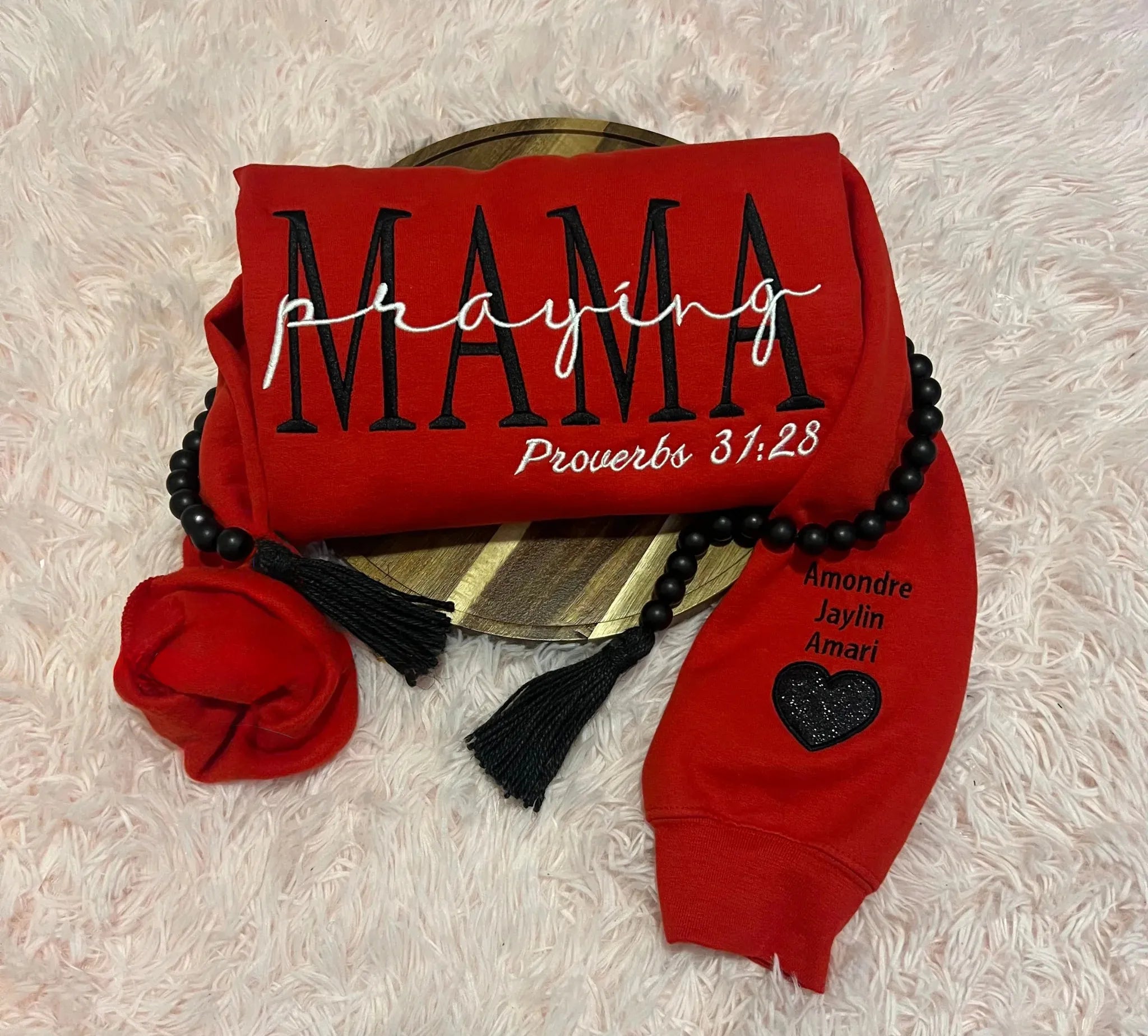 Praying Mama Embroidery T-shirt,Crewneck,Hoodie