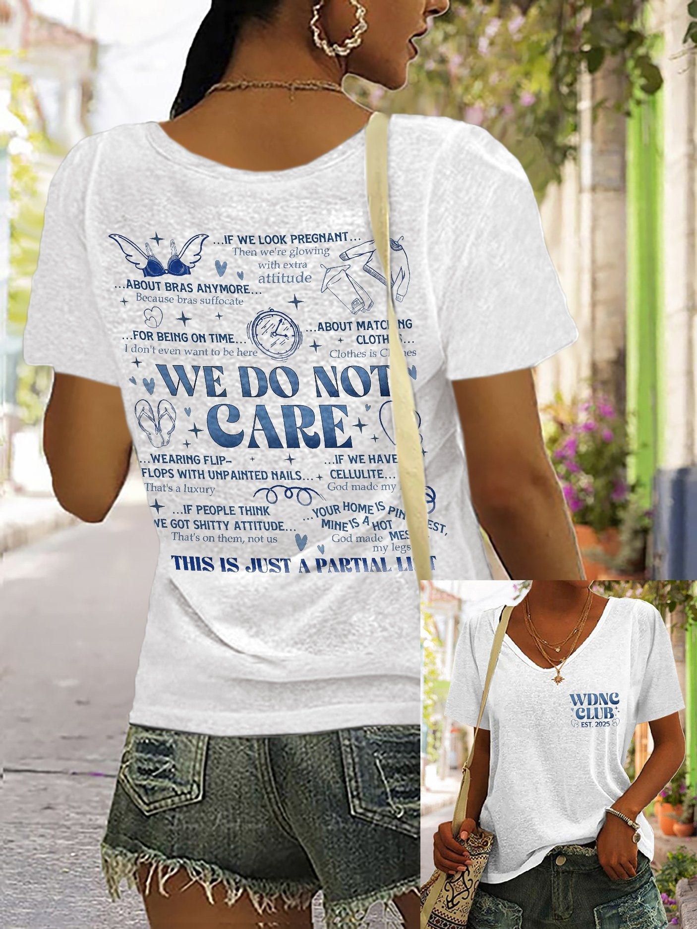 🔥Buy 3 Get 15% Off🔥V-Neck Retro Funny Proud Member Of WDNC Club Est. 2025 Menopause Perimenopause Print T-Shirt