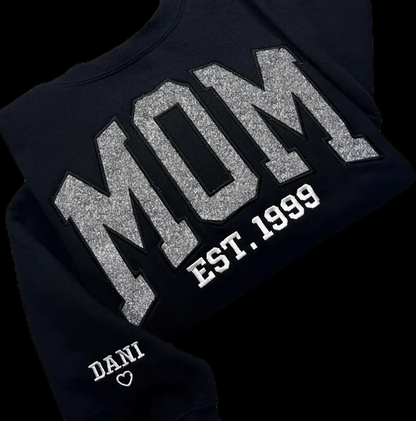Custom Applique Glitter Mama Sweatshirt